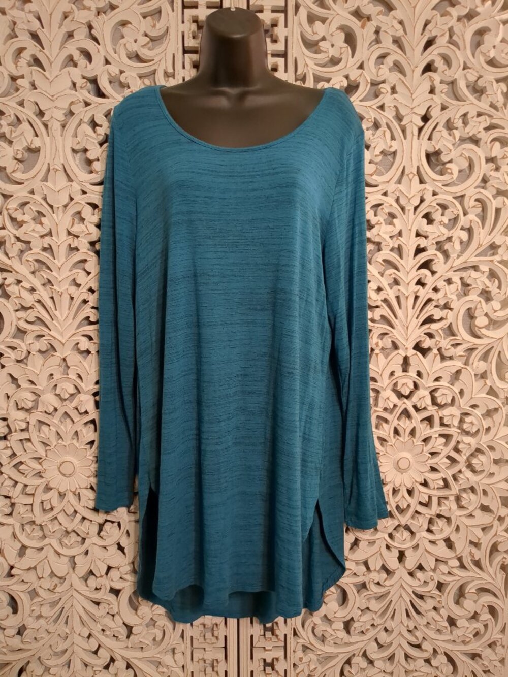 🌹🌻🌹🌻🌹 Teal Long Sleeve Stretchy Tunic Top